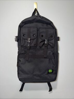 John Deere Black Large Unisex Commuter Laptop Backpack 18”